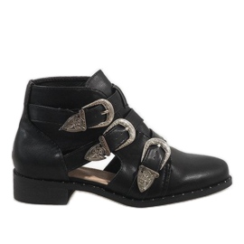 Black open ankle boots 99-36