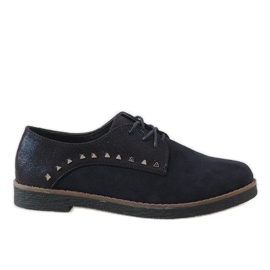Navy blue lace-up shoes with LX155 studs