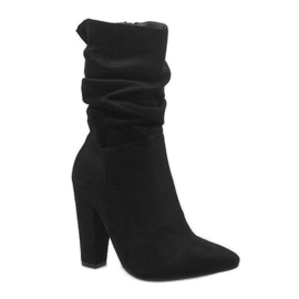 Black suede ankle boots on the 873-16 post