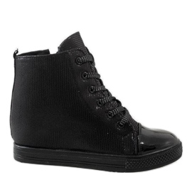 Black wedge sneakers 29333-1