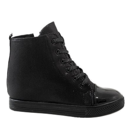 Black wedge sneakers 29333-1