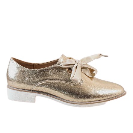 Gold lace-up shoes L7100 golden