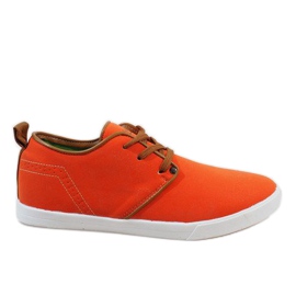 Orange lace-up men's sneakers M-021