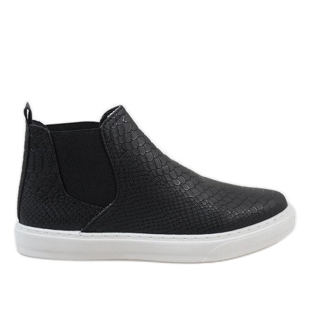 Black high snakeskin sneakers LT1599