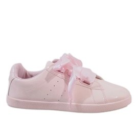 Pink AM-8103 lacquered sneakers