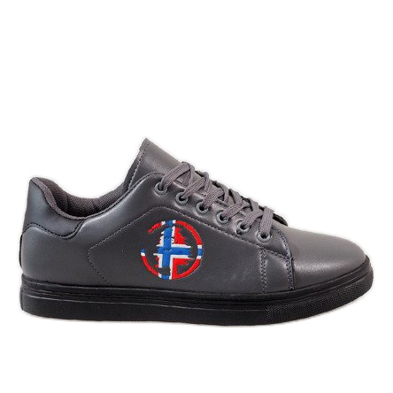 Gray men's sneakers D20533 grey