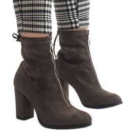 Green suede ankle boots on the C-7179 post