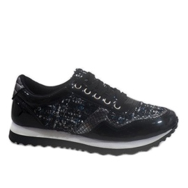 Black sports wedge sneakers R-41
