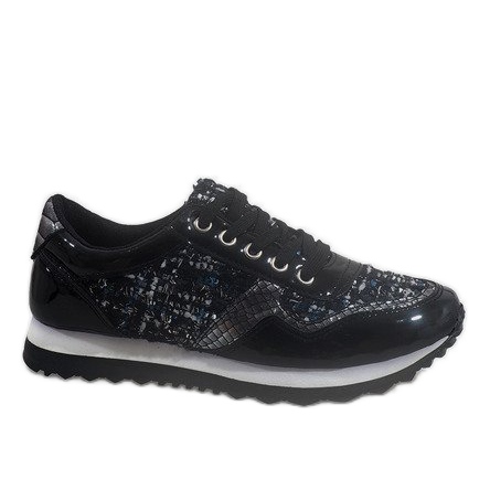 Black sports wedge sneakers R-41