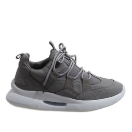 Gray fashionable sports shoes R-375 grey