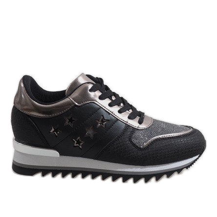 Black wedge sneakers G-127