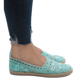 Green sneakers with lace JX57P