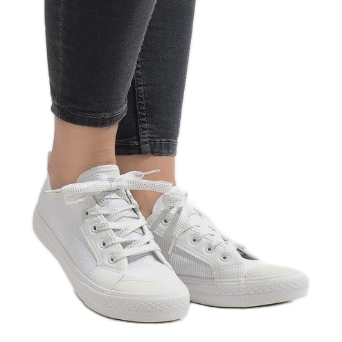 White glitter sneakers BOK-1138