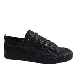 Black glitter sneakers BOK-1138
