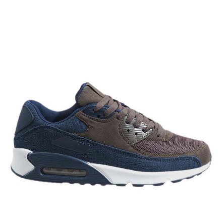 Men's navy blue sports shoes 8104 brown