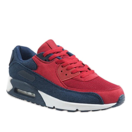 Men's navy blue sports shoes 8104 red multicolored