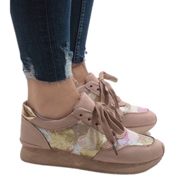 Pink sports wedge sneakers T025 Pink sports wedge sneakers T025