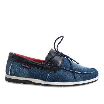 Elegant navy blue shoes AB108-1 loafers