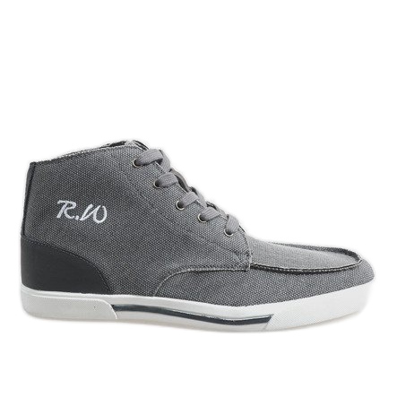 Gray elegant high shoes F10455 grey