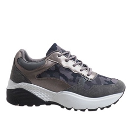 Gray fashionable sports shoes, camo LT013 grey
