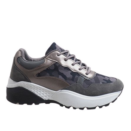 Gray fashionable sports shoes, camo LT013 grey