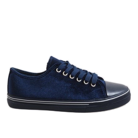 Navy blue velor sneakers BK6197-2