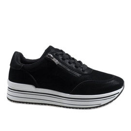 Black sports shoes 6258