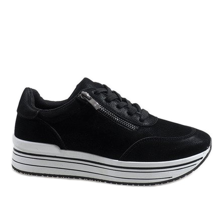 Black sports shoes 6258