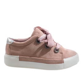 1507 pink lace-up sneakers