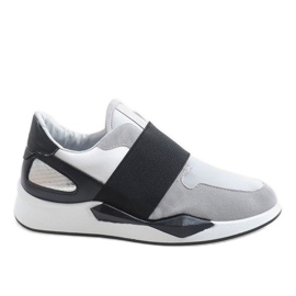 Gray lycra sneakers R371 white grey