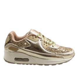 Gold Shiny B64-1 Sport Shoes golden Gold Shiny B64-1 Sport Shoes golden