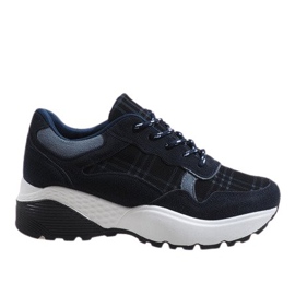 Fashionable navy blue sports shoes 61012