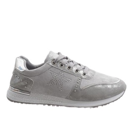 Gray sports sneakers with a star XSM101-19 grey