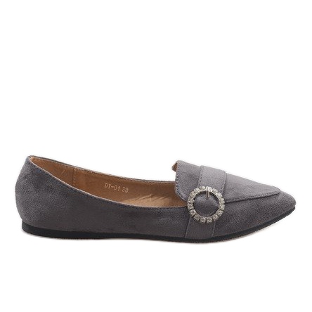 Gray loafers of ballerinas DY-01 grey