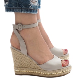 Gray wedge sandals 2084-5 grey