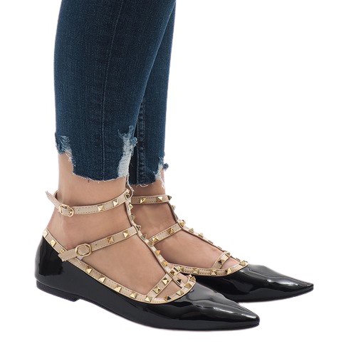 Black lacquered ballerinas 127-12