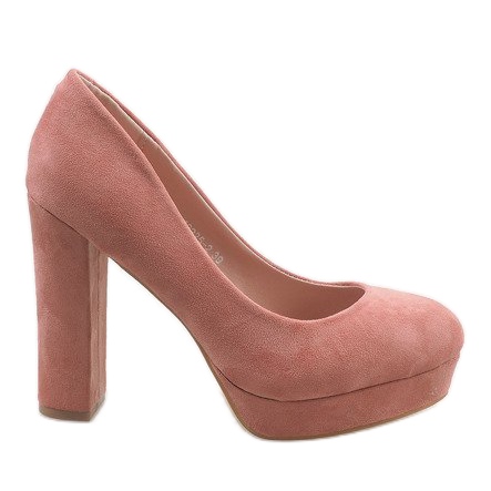 Pink suede pumps on the 12225-2 pillar