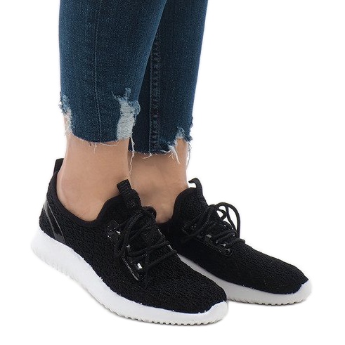 Black mesh sports shoes G8347-1 Black mesh sports shoes G8347-1