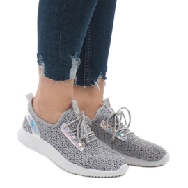 Gray mesh sports shoes G8347-1 grey