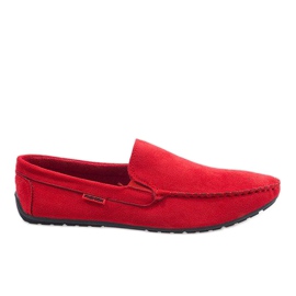 Red elegant low shoes AB96K-2 loafers
