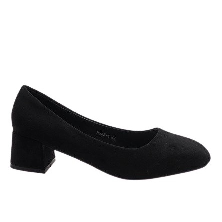 Black suede pumps on the H343-1 pillar