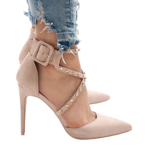 Pink suede high heels GH11547