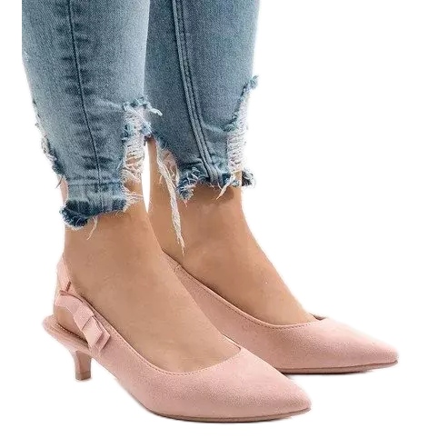Pink pumps on a B-43 heel