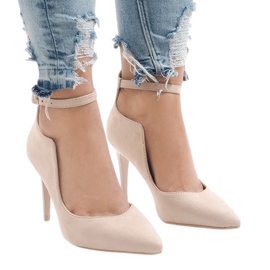 Beige pumps on a B-54 heel