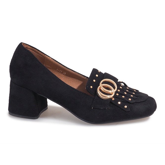 Black suede pumps on the LB-339 post