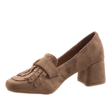 Inna Khaki suede pumps on the LB-339 post brown