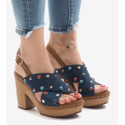 Blue sandals on platform 1669