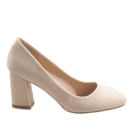 Beige high heels 7436