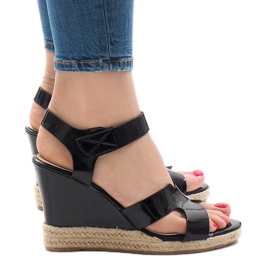 Black wedge sandals LWF-5H5670