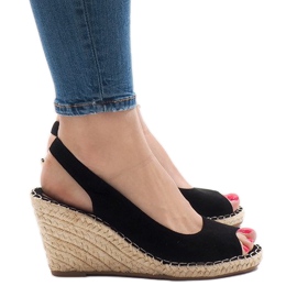 Black wedge sandals 2894